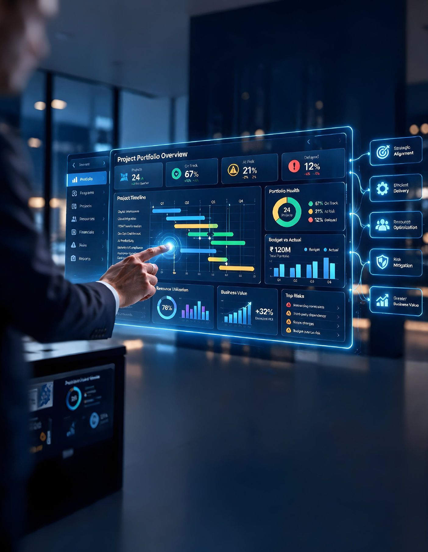 Enterprise specialists reviewing service performance