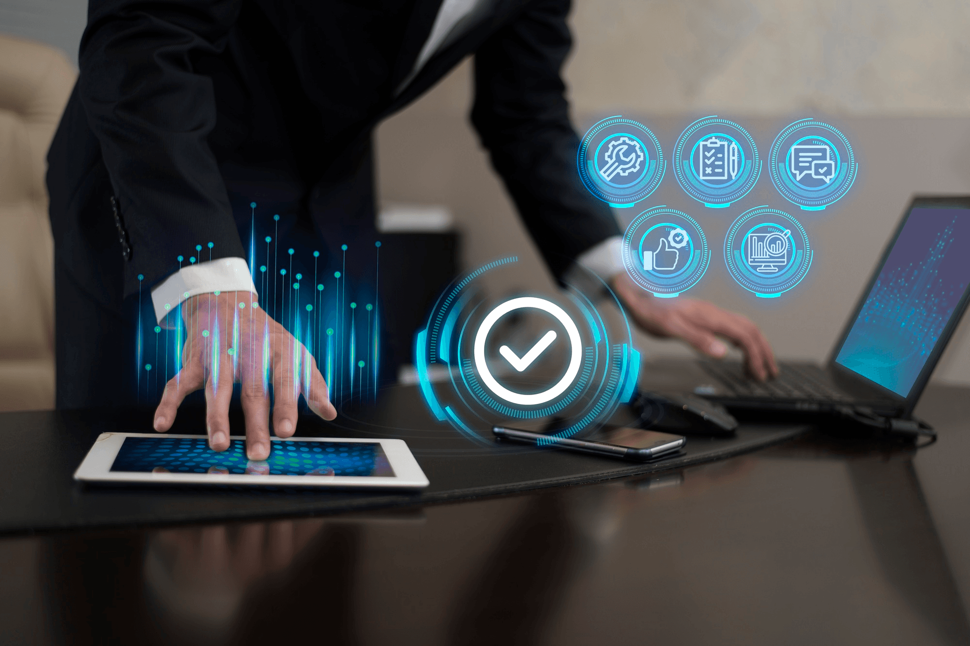 AI-enhanced IT Service Management illustration