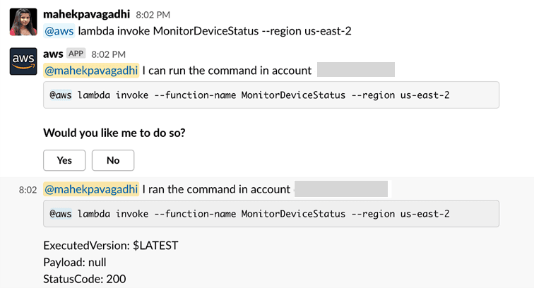 Slack integration with AWS chatbot -11
