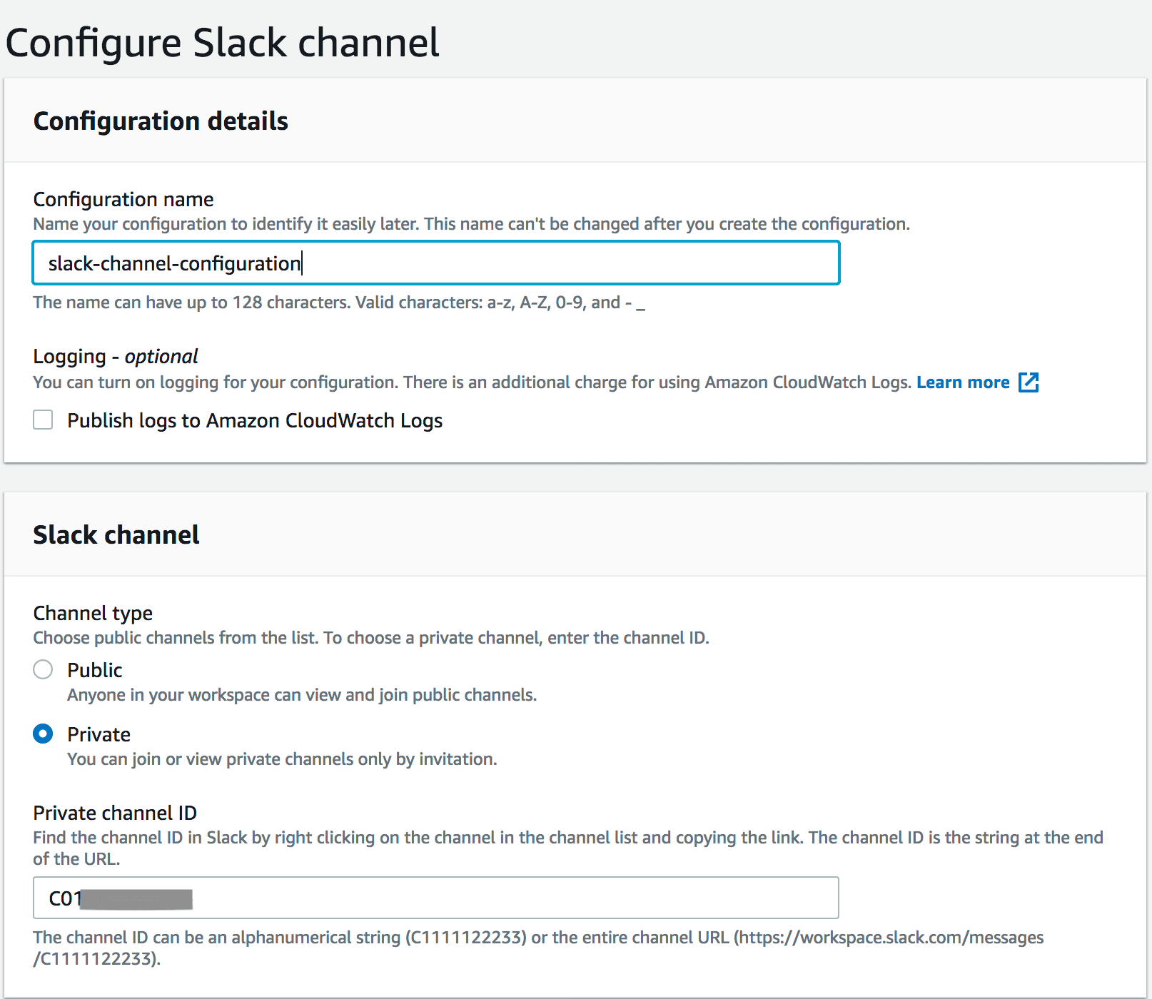 Slack integration with AWS chatbot -7